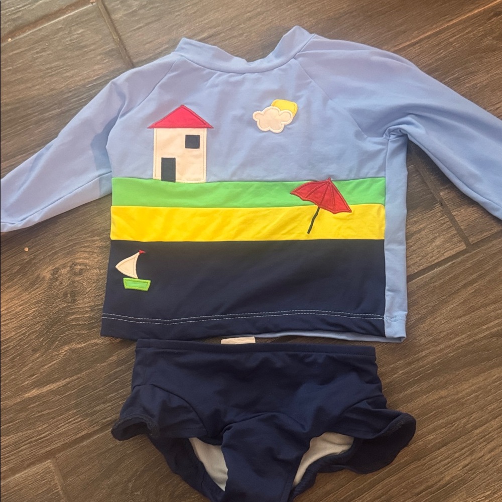 2 piece swimsuit - 2T - long sleeved